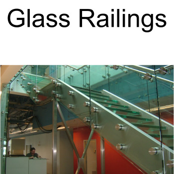 Glass Railing with standoffs on Stainless steel stringer